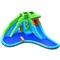 Blue Green Inflatable Water Slide with Double Slides Climbing Wall Splash Pool